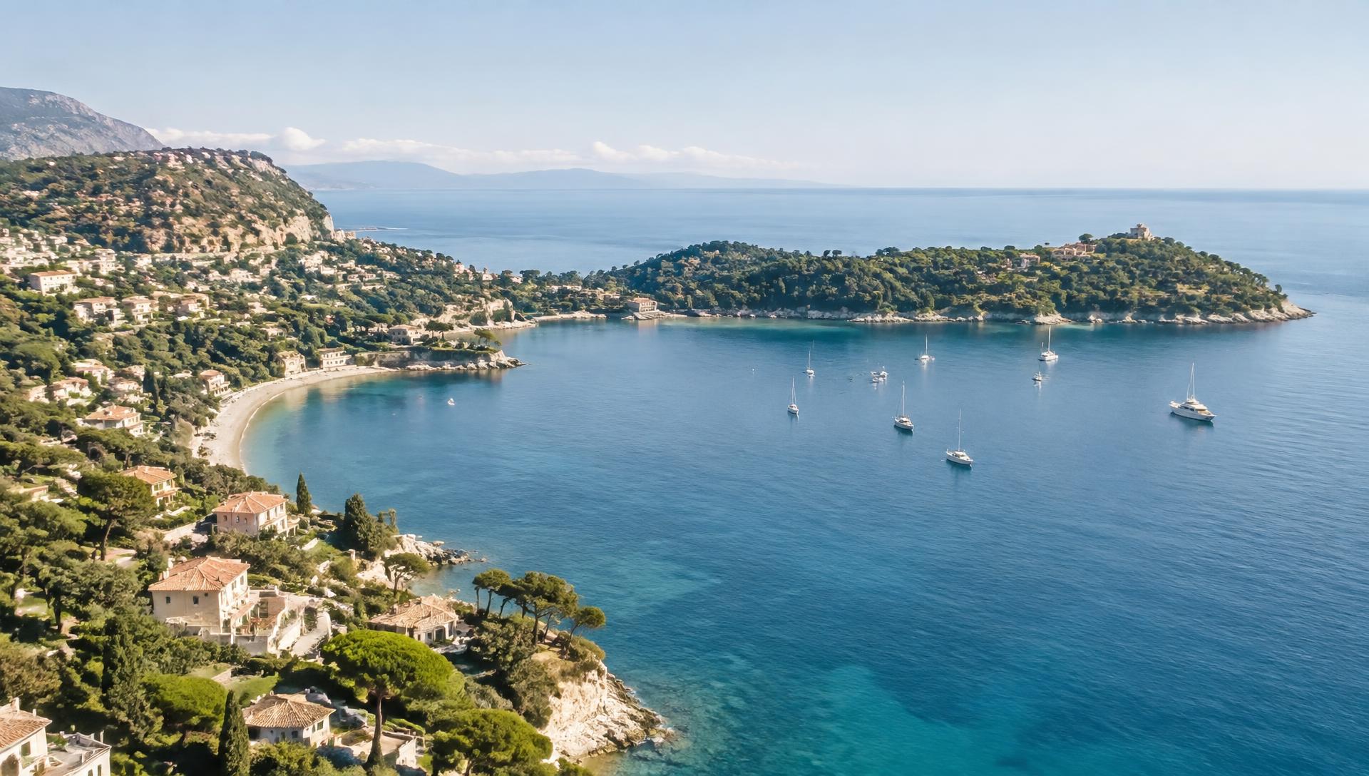 Vue aérienne de la côte entre Nice et Saint-Jean-Cap-Ferrat